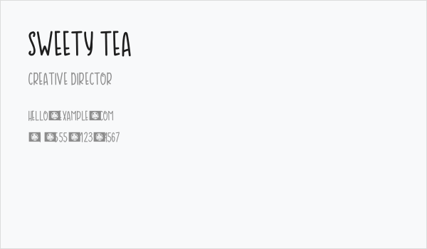 SWEETY TEA Business Card