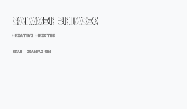 SWIMMER BROWSER Business Card