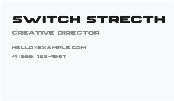 SWITCH STRECTH Business Card