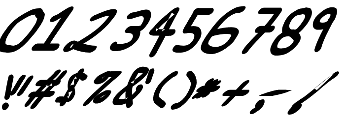 Swabby Condensed Bold Italic Font OTHER CHARS