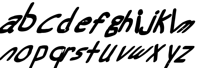 Swabby Condensed Bold Italic Font LOWERCASE