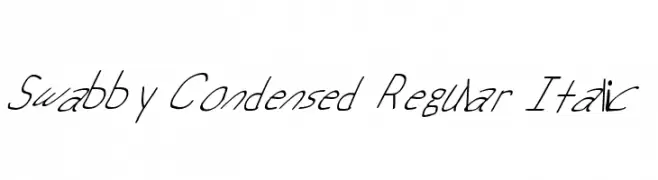 Swabby Condensed Regular Italic  नि: शुल्क फ़ॉन्ट्स डाउनलोड