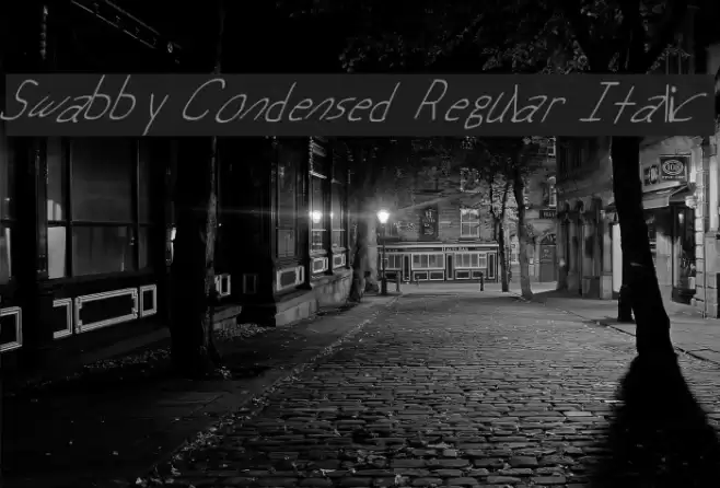 Swabby Condensed Regular Italic Font examples