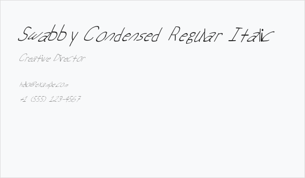 Swabby Condensed Regular Italic Business Card