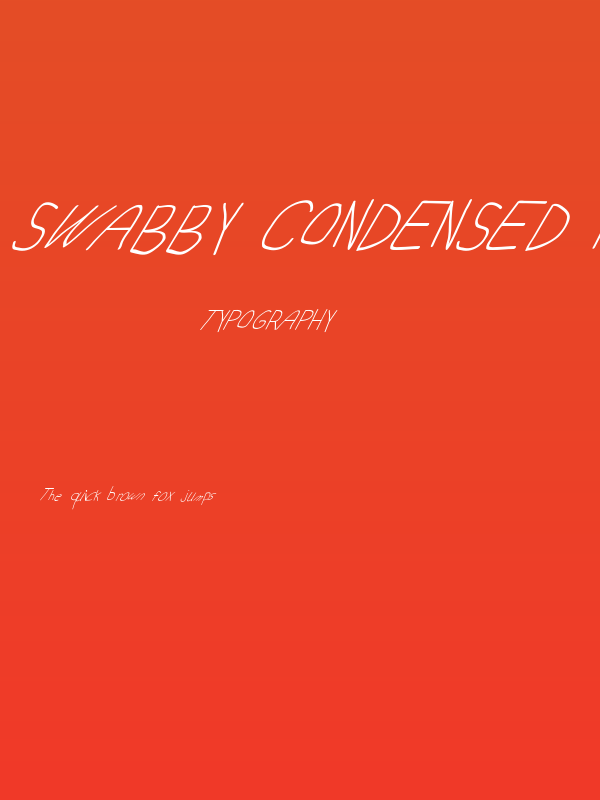 Swabby Condensed Regular Italic Poster