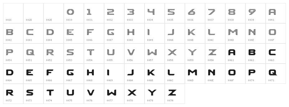 SwampDog Regular Character Map