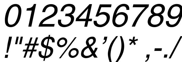 Swansea Italic Font OTHER CHARS