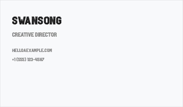 Swansong Business Card