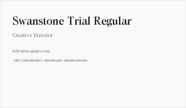 Swanstone Trial Regular Business Card