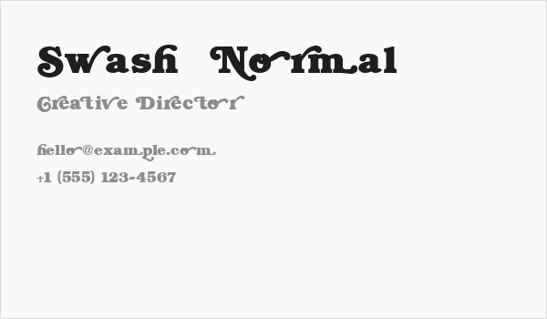 Swash  Normal Business Card