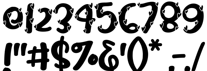 Sweaty Heart Font OTHER CHARS
