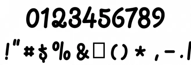 Sweaty Font OTHER CHARS