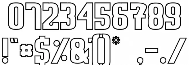 Sweden Funkis Outlined Font OTHER CHARS