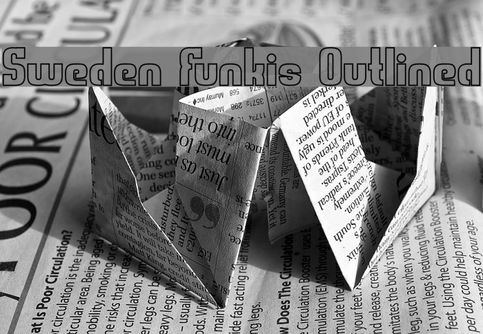 Sweden Funkis Outlined Font examples