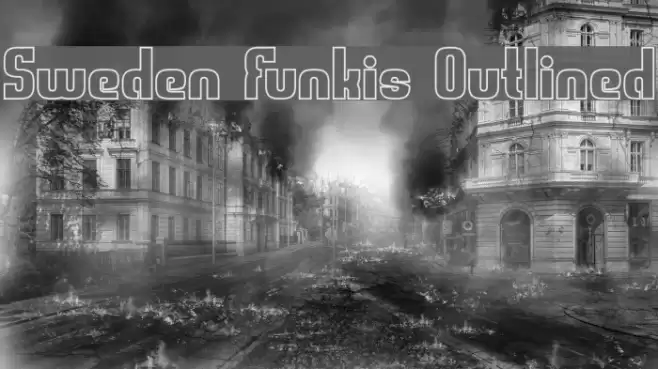 Sweden Funkis Outlined Шрифта examples