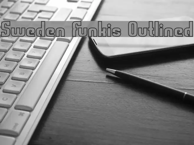 Sweden Funkis Outlined Шрифта examples