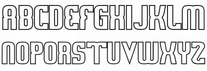 Sweden Funkis Outlined Шрифта ВЕРХНИЙ