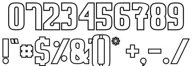 Sweden Funkis StraightOutlined Font OTHER CHARS