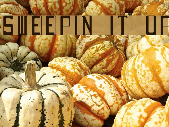 Sweepin It Up Font examples