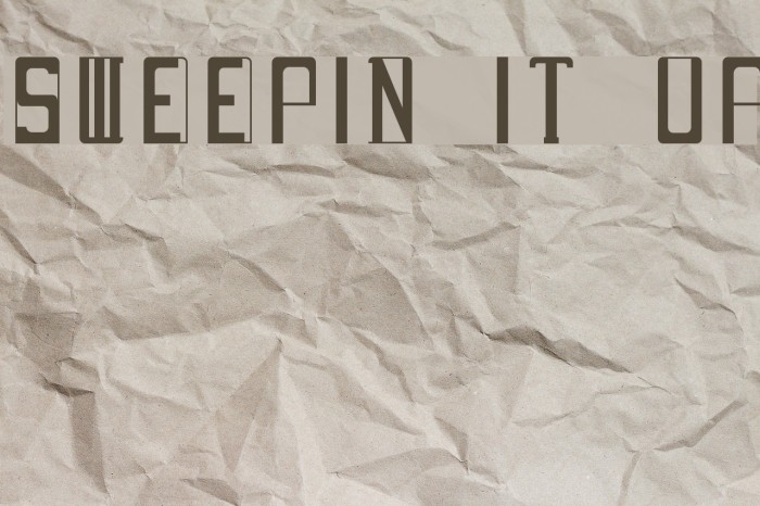 Sweepin It Up Font examples