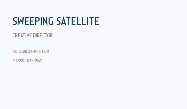 Sweeping Satellite Business Card