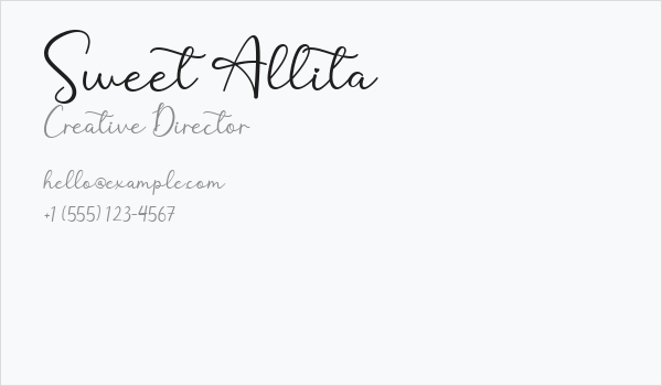 Sweet Allita Business Card
