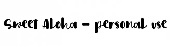 Sweet Aloha - personal use  नि: शुल्क फ़ॉन्ट्स डाउनलोड