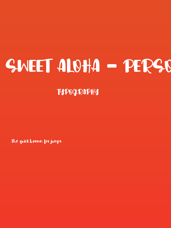 Sweet Aloha - personal use Poster