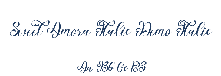 Sweet Amora Italic Demo Italic Font Preview
