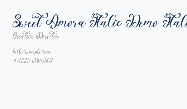 Sweet Amora Italic Demo Italic Business Card