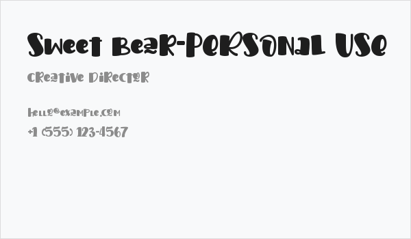 Sweet Bear-PERSONAL USE Business Card