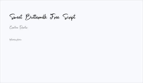 Sweet Buttermilk Free Script Business Card