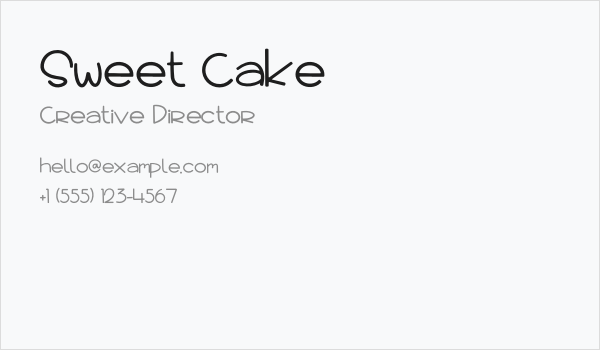 Sweet Cake Business Card