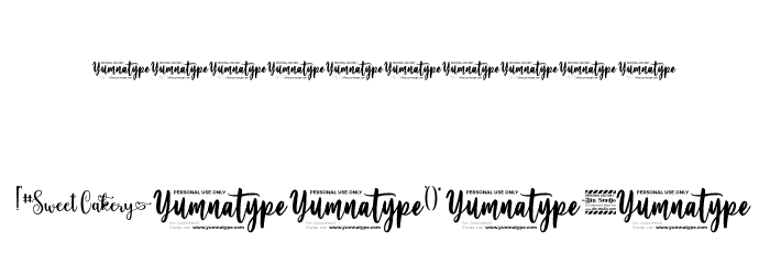 Sweet Cakery Personal Use Font OTHER CHARS