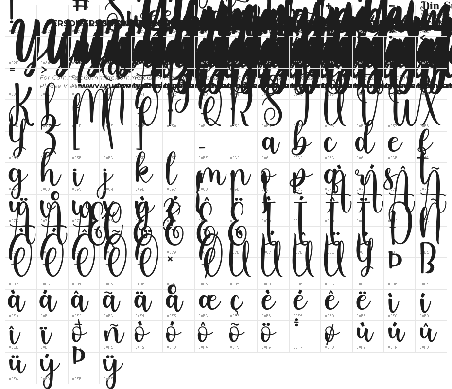 Sweet Cakery Personal Use Character Map