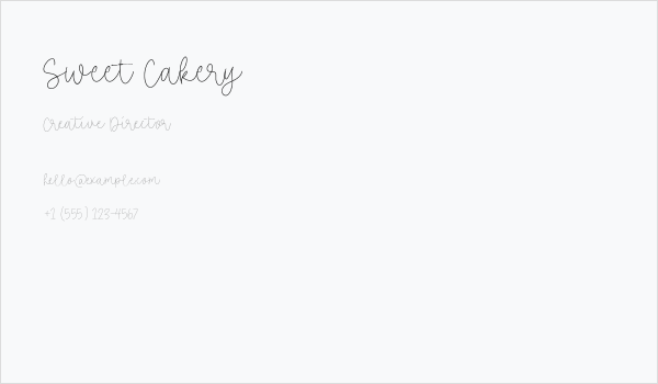 Sweet Cakery Business Card