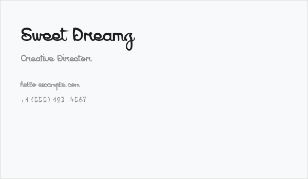 Sweet Dreamz Business Card
