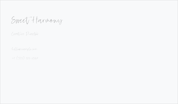 Sweet Harmony Business Card