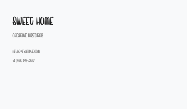 Sweet Home Business Card