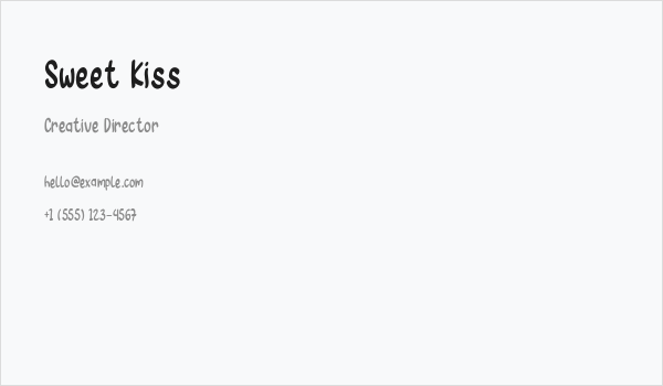 Sweet Kiss Business Card
