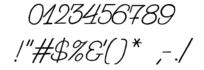 Sweet Lady Italic Font OTHER CHARS