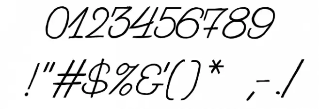 Sweet Lady Italic Font OTHER CHARS