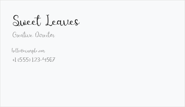 Sweet Leaves Business Card