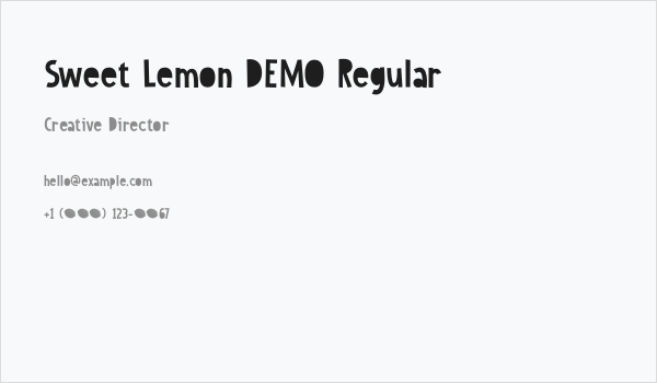 Sweet Lemon DEMO Regular Business Card
