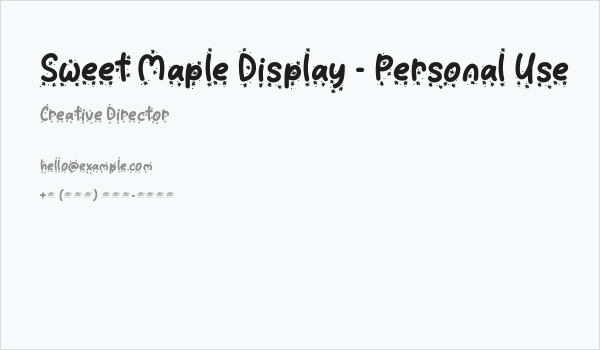 Sweet Maple Display - Personal Use Business Card