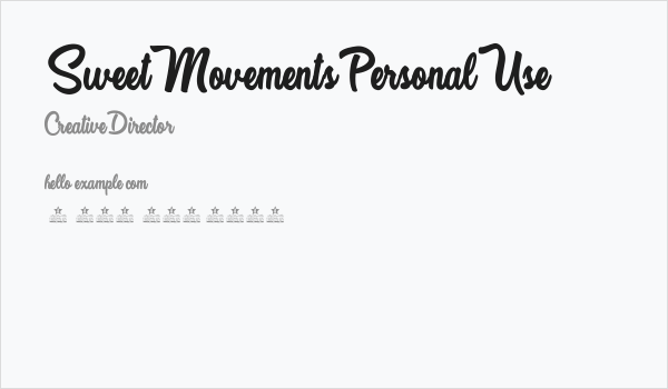 Sweet Movements Personal Use  Business Card