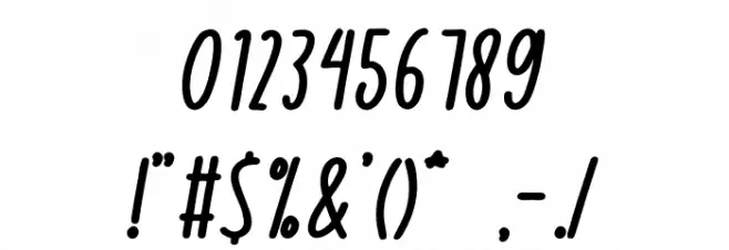 Sweet N Sticky-Obelique Font OTHER CHARS