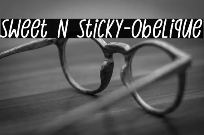 Sweet N Sticky-Obelique Font examples