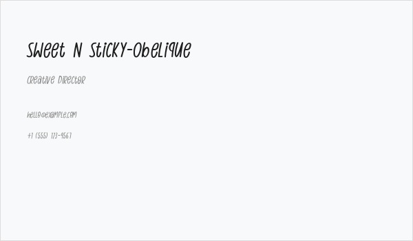 Sweet N Sticky-Obelique Business Card