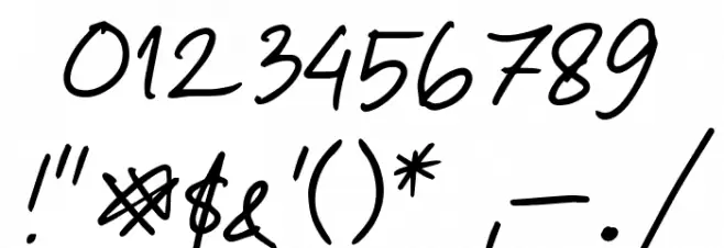 Sweet Note Font Alte caractere